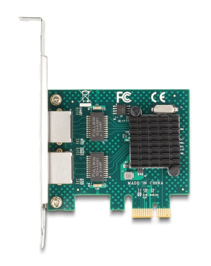 DELOCK κάρτα επέκτασης PCIe x1 σε 2x RJ45 Gigabit 88205, 1000Mbps - Image 2