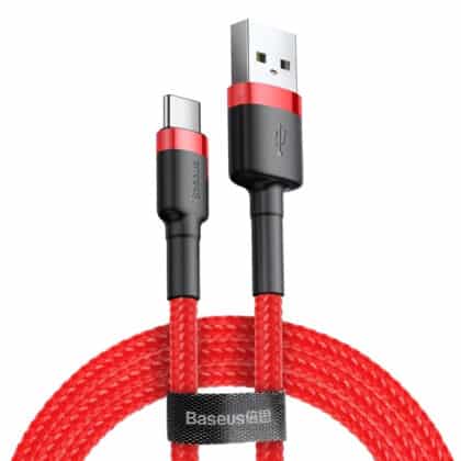 Baseus - Καλώδιο δεδομένων Cafule (CATKLF-B09) - USB σε Type-C, Γρήγορη φόρτιση, QC3.0, 3A, 1m - Κόκκινο