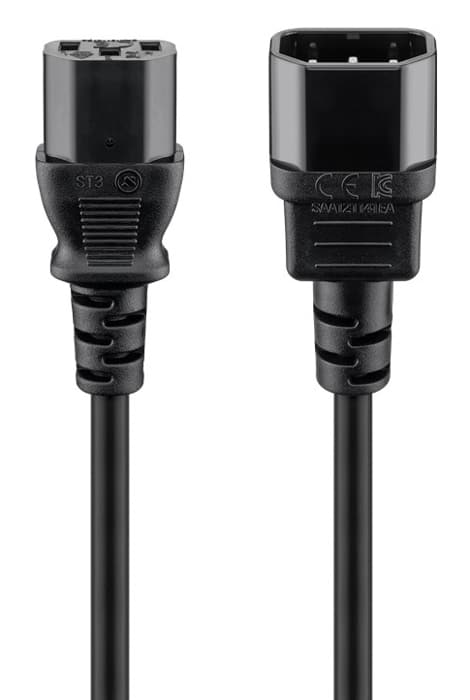 GOOBAY καλώδιο προέκτασης τροφοδοσίας 95124, 0.75mm², 0.5m, μαύρο - Image 2