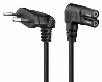 GOOBAY καλώδιο τροφοδοσίας Euro 97354, γωνιακό, 2x0.75 mm², 3m, μαύρο
