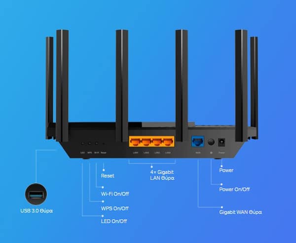 Δρομολογητής TP-LINK Archer AX73, WiFi 6, 5400Mbps AX5400, Διπλής Ζώνης, Έκδ. 1.0 - Image 3