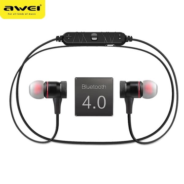 Αθλητικά ακουστικά Bluetooth AWEI A920BL σε μαύρο χρώμα με μαγνητικό περίγραμμα - Image 5