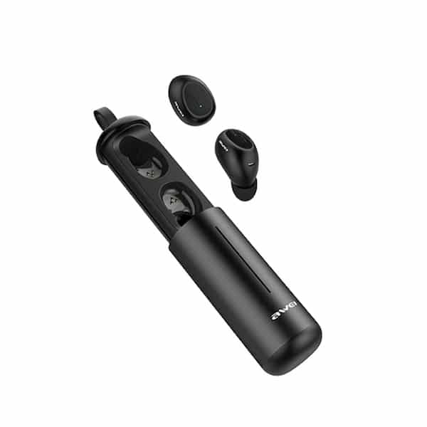 Ακουστικά AWEI Bluetooth 5.0 T55 TWS + βάση σύνδεσης σε μαύρο χρώμα - Image 2
