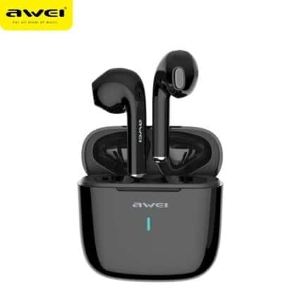 Ακουστικά AWEI Bluetooth 5.0 T26 TWS + βάση σύνδεσης σε μαύρο χρώμα