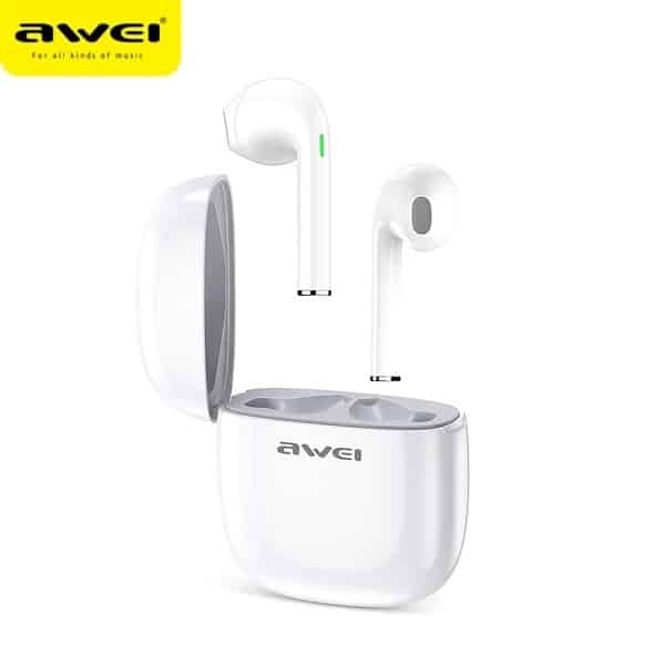 Ακουστικά AWEI Bluetooth 5.0 T28 TWS + βάση σύνδεσης, λευκά - Image 2