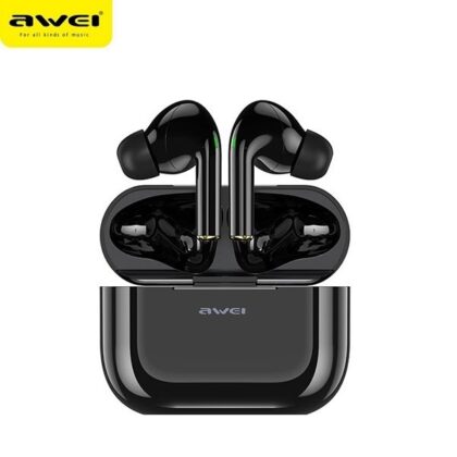 Ακουστικά AWEI Bluetooth 5.0 T29 TWS + βάση σύνδεσης σε μαύρο χρώμα