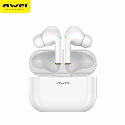 Ακουστικά AWEI Bluetooth 5.0 T29 TWS + βάση σύνδεσης λευκά