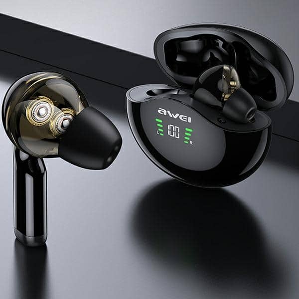 Ακουστικά AWEI Bluetooth 5.3 T12P TWS + βάση σύνδεσης σε μαύρο χρώμα - Image 7
