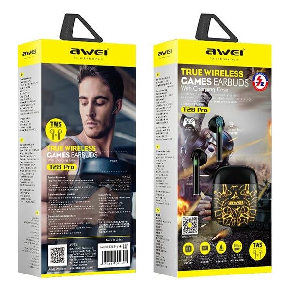 Ακουστικά AWEI Bluetooth 5.0 T28 Pro TWS + βάση σύνδεσης σε μαύρο χρώμα - Image 2