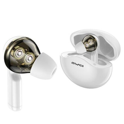 Αθλητικά ακουστικά Bluetooth AWEI T12TWS λευκά