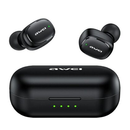 Ακουστικά AWEI Bluetooth 5.1 T13 Pro TWS + βάση σύνδεσης σε μαύρο χρώμα