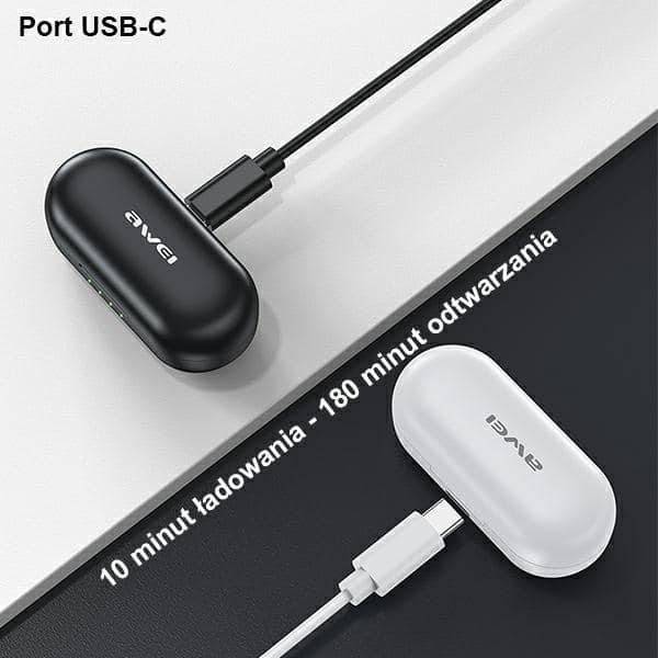 Ακουστικά AWEI Bluetooth 5.1 T13 Pro TWS + βάση σύνδεσης σε μαύρο χρώμα - Image 10