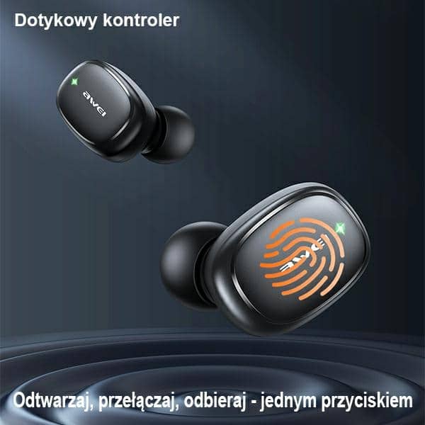 Ακουστικά AWEI Bluetooth 5.1 T13 Pro TWS + βάση σύνδεσης σε μαύρο χρώμα - Image 11