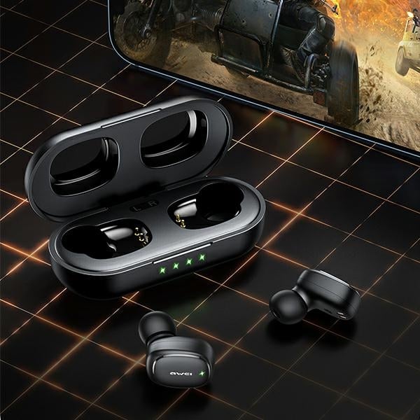 Ακουστικά AWEI Bluetooth 5.1 T13 Pro TWS + βάση σύνδεσης σε μαύρο χρώμα - Image 12
