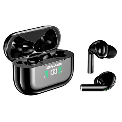 Ακουστικά AWEI Bluetooth 5.1 T29P TWS + βάση σύνδεσης σε μαύρο χρώμα
