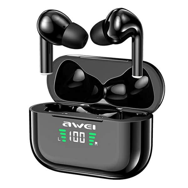 Ακουστικά AWEI Bluetooth 5.1 T29P TWS + βάση σύνδεσης σε μαύρο χρώμα - Image 3