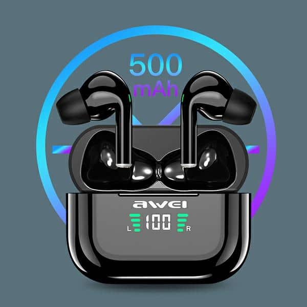 Ακουστικά AWEI Bluetooth 5.1 T29P TWS + βάση σύνδεσης σε μαύρο χρώμα - Image 8