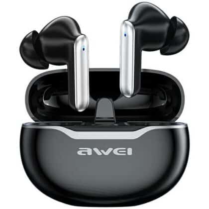 Ακουστικά AWEI Bluetooth 5.3 T50 TWS + βάση σύνδεσης σε μαύρο χρώμα