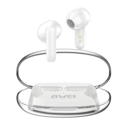 Ακουστικά AWEI Bluetooth 5.3 T85 ENCTWS + βάση σύνδεσης λευκά