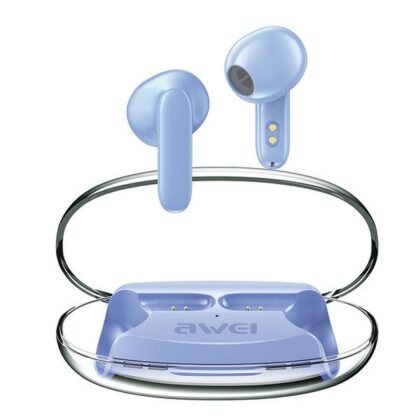 Ακουστικά AWEI Bluetooth 5.3 T85 ENCTWS + βάση σύνδεσης μπλε