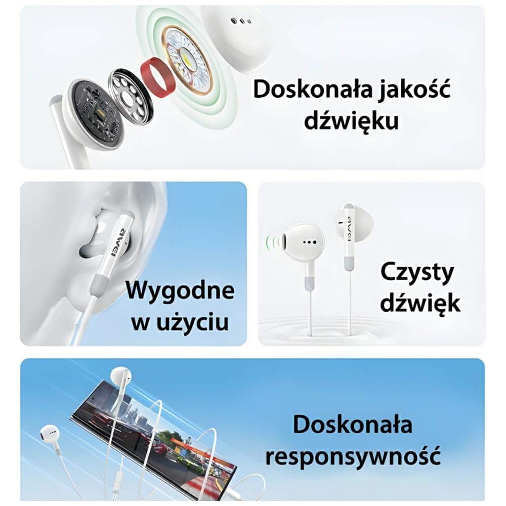 Στερεοφωνικά ακουστικά USB AWEI PC-6T-C, μαύρα - Image 3