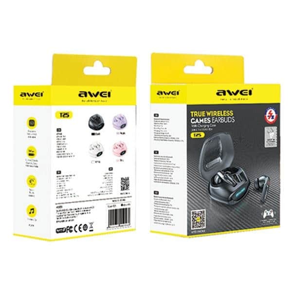 Ακουστικά AWEI Bluetooth 5.3 T25 TWS + βάση σύνδεσης σε μαύρο χρώμα - Image 2