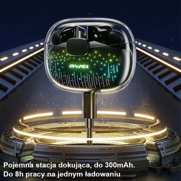 Ακουστικά AWEI Bluetooth 5.3 T52 Pro2TWS + βάση σύνδεσης σε μαύρο χρώμα - Image 6