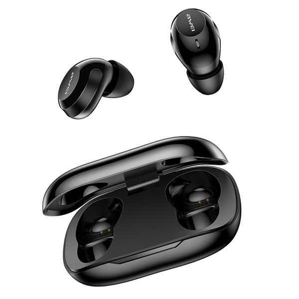 Ακουστικά AWEI Bluetooth 5.4 T20 ENCTWS + βάση σύνδεσης σε μαύρο χρώμα - Image 2