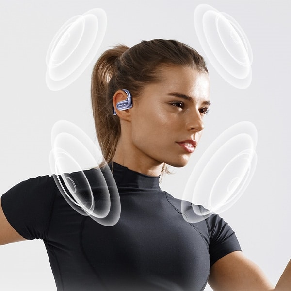 Ακουστικά Bluetooth 5.4 AWEI OWS T93+ βάση σύνδεσης λευκό - Image 2