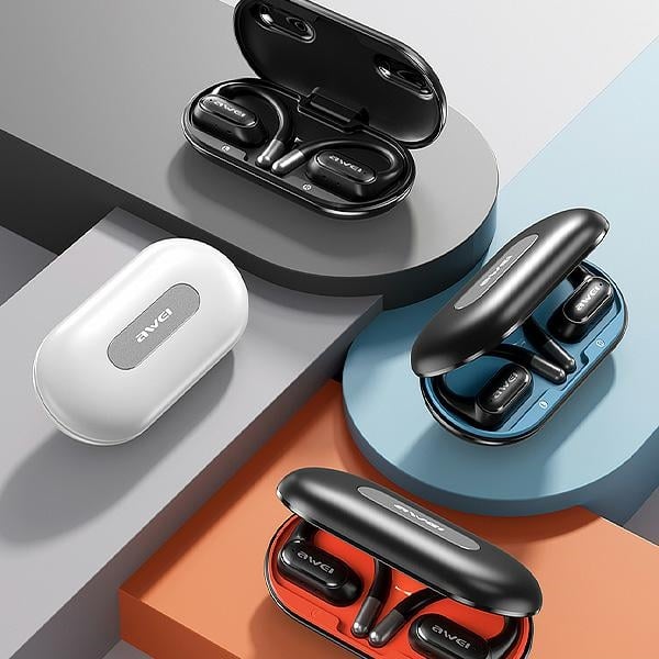 Ακουστικά Bluetooth 5.4 AWEI OWS T93+ βάση σύνδεσης λευκό - Image 3