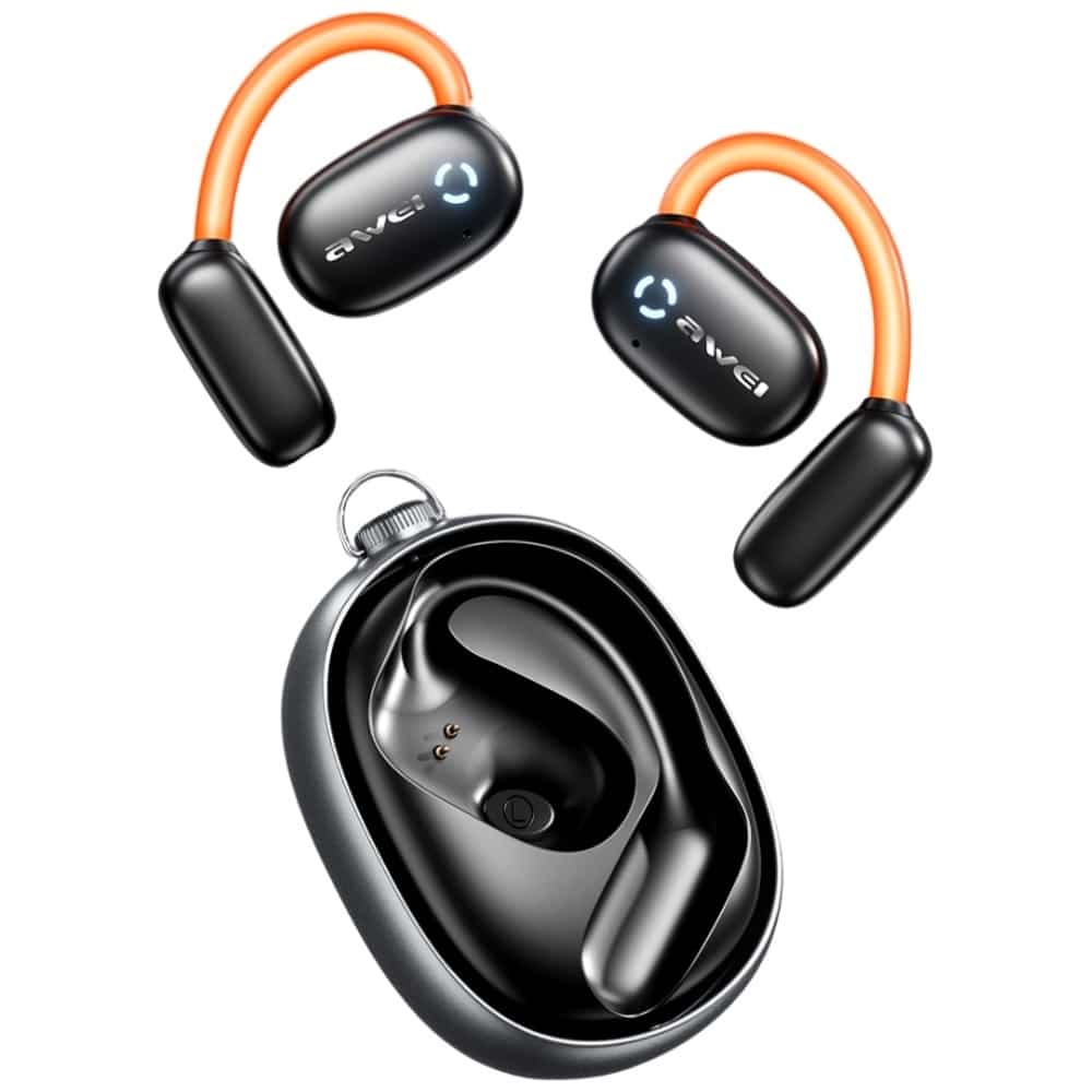 Ακουστικά Bluetooth AWEI 5.4 TZ13 ANC + βάση σύνδεσης σε μαύρο χρώμα - Image 2