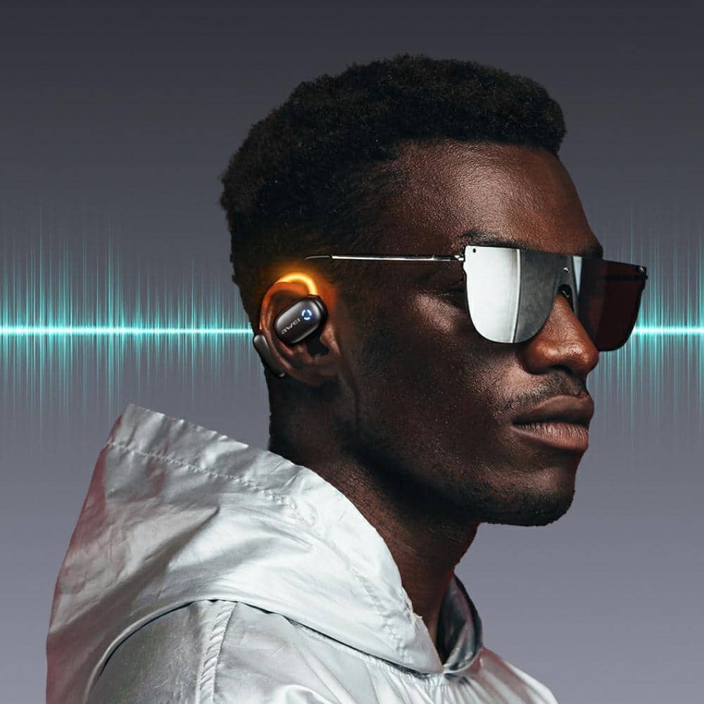 Ακουστικά Bluetooth AWEI 5.4 TZ13 ANC + βάση σύνδεσης σε μαύρο χρώμα - Image 5