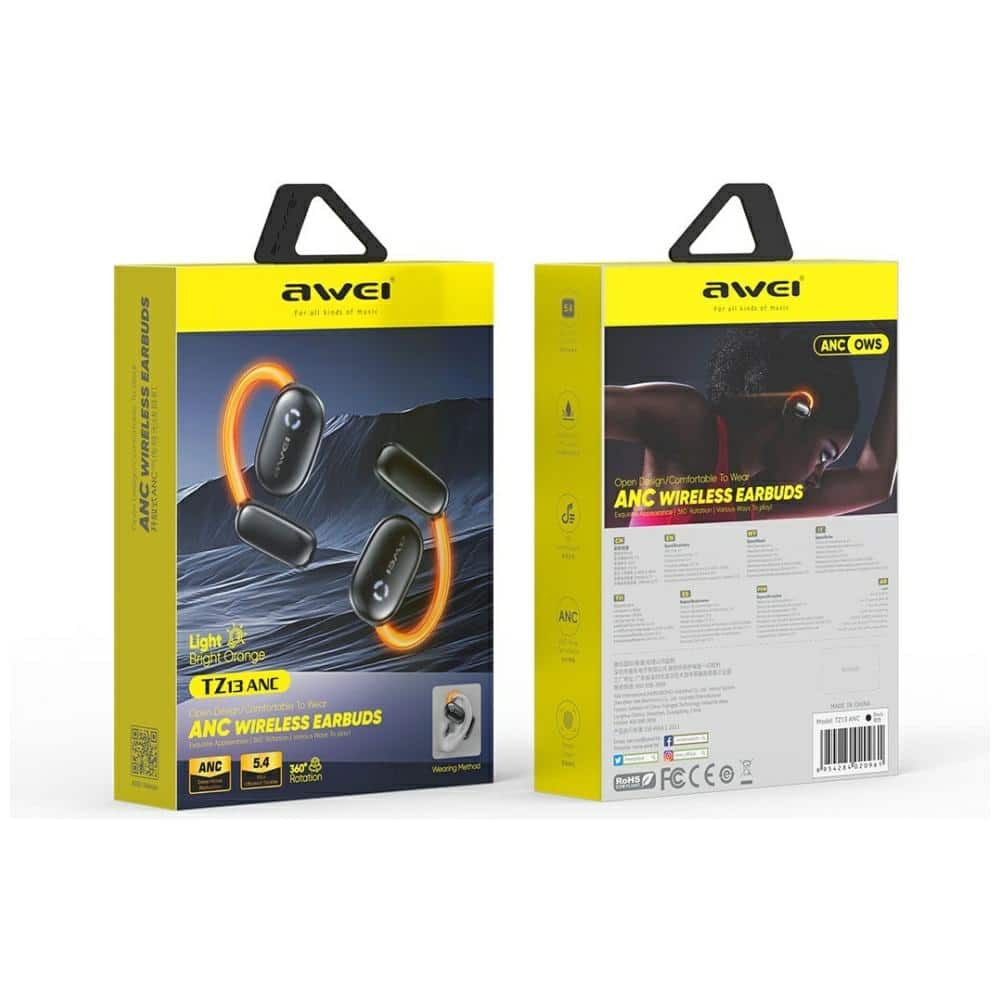 Ακουστικά Bluetooth AWEI 5.4 TZ13 ANC + βάση σύνδεσης σε μαύρο χρώμα - Image 7