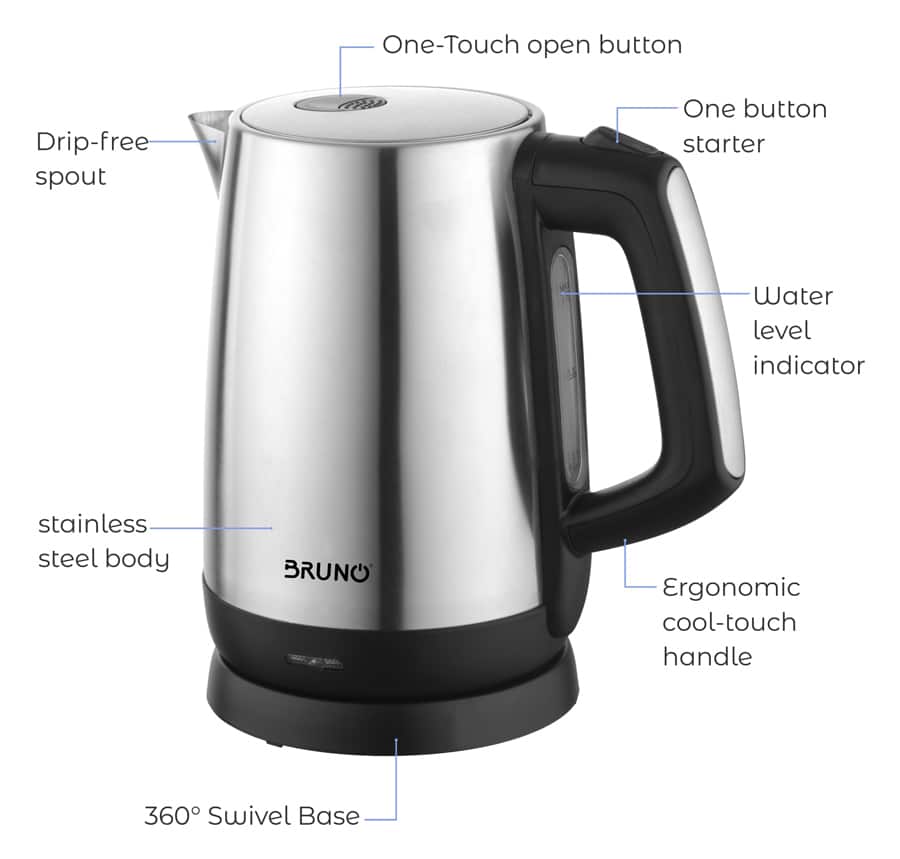 BRUNO ηλεκτρικός βραστήρας BRN-0030, 2200W, 1.7lt, βάση 360° - Image 4