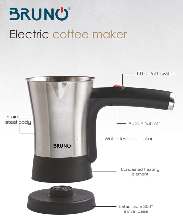 BRUNO ηλεκτρικό μπρίκι BRN-0042, 800W, 300ml, STRIX technology - Image 3