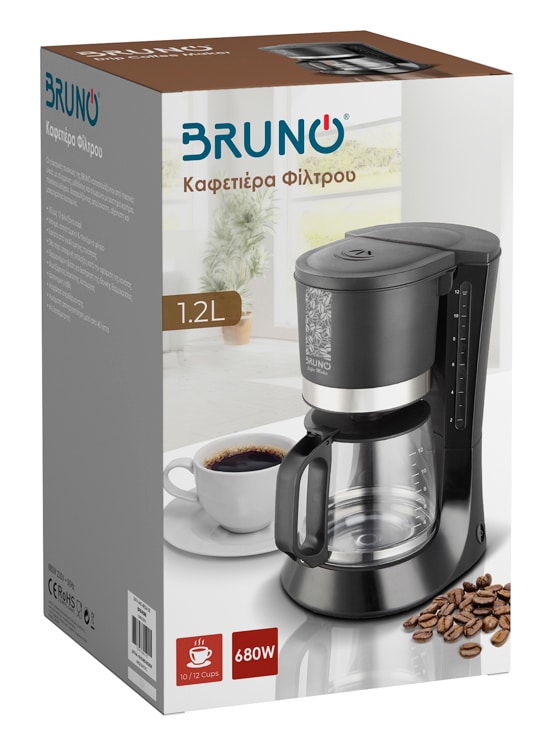 BRUNO καφετιέρα φίλτρου BRN-0086, 680W, έως 12 φλυτζάνια, 1.2L, μαύρη - Image 6
