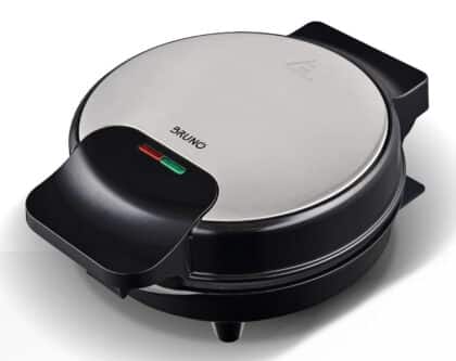 BRUNO βαφλιέρα BRN-0253, 1000W, στρόγγυλη 19εκ, βαθιά, inox-μαύρη