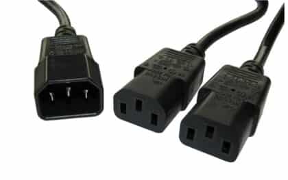 POWERTECH καλώδιο τροφοδοσίας CAB-P008 F/2xM 3pin, 1.5m, μαύρο
