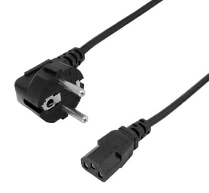 POWERTECH καλώδιο τροφοδοσίας CAB-P042, 3x 0.75mm², copper, 1m, μαύρο