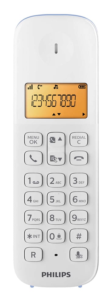 PHILIPS ασύρματο τηλέφωνο D1601S-34, με ελληνικό μενού, λευκό-μπλε - Image 2