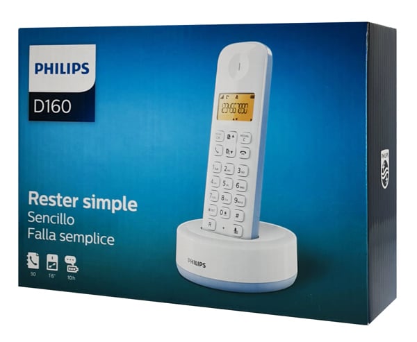 PHILIPS ασύρματο τηλέφωνο D1601S-34, με ελληνικό μενού, λευκό-μπλε - Image 3