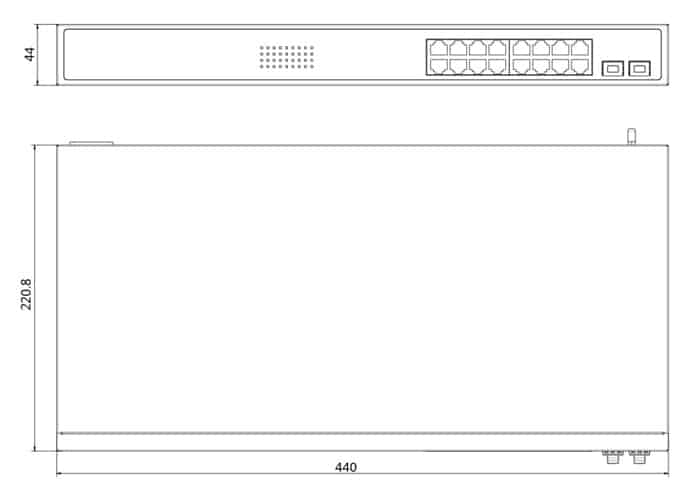 HIKVISION Διαχειριζόμενος διακόπτης DS-3E1518P-SI, 16 θύρες PoE και 2 θύρες SFP, 1000Mbps - Image 3