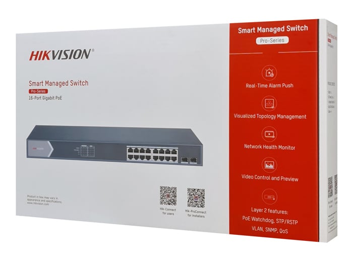 HIKVISION Διαχειριζόμενος διακόπτης DS-3E1518P-SI, 16 θύρες PoE και 2 θύρες SFP, 1000Mbps - Image 4