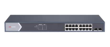 HIKVISION Διαχειριζόμενος διακόπτης DS-3E1518P-SI, 16 θύρες PoE και 2 θύρες SFP, 1000Mbps