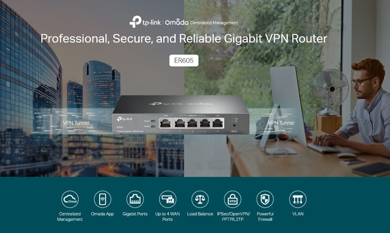Δρομολογητής VPN Gigabit TP-LINK ER605, 5 θύρες Ethernet, Έκδ. 1.0 - Image 2