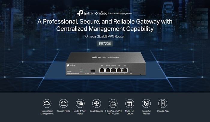Δρομολογητής VPN Gigabit TP-LINK ER7206, 5x Gigabit & 1x SFP θύρα, Έκδ. 1.0 - Image 2