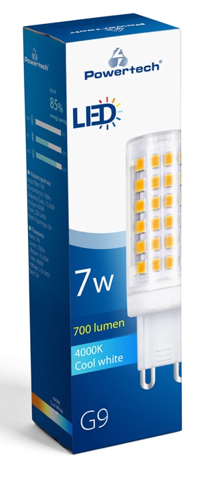 POWERTECH LED λάμπα G9-0002 7W, 4000K, G9, 700lm, RC - Image 3