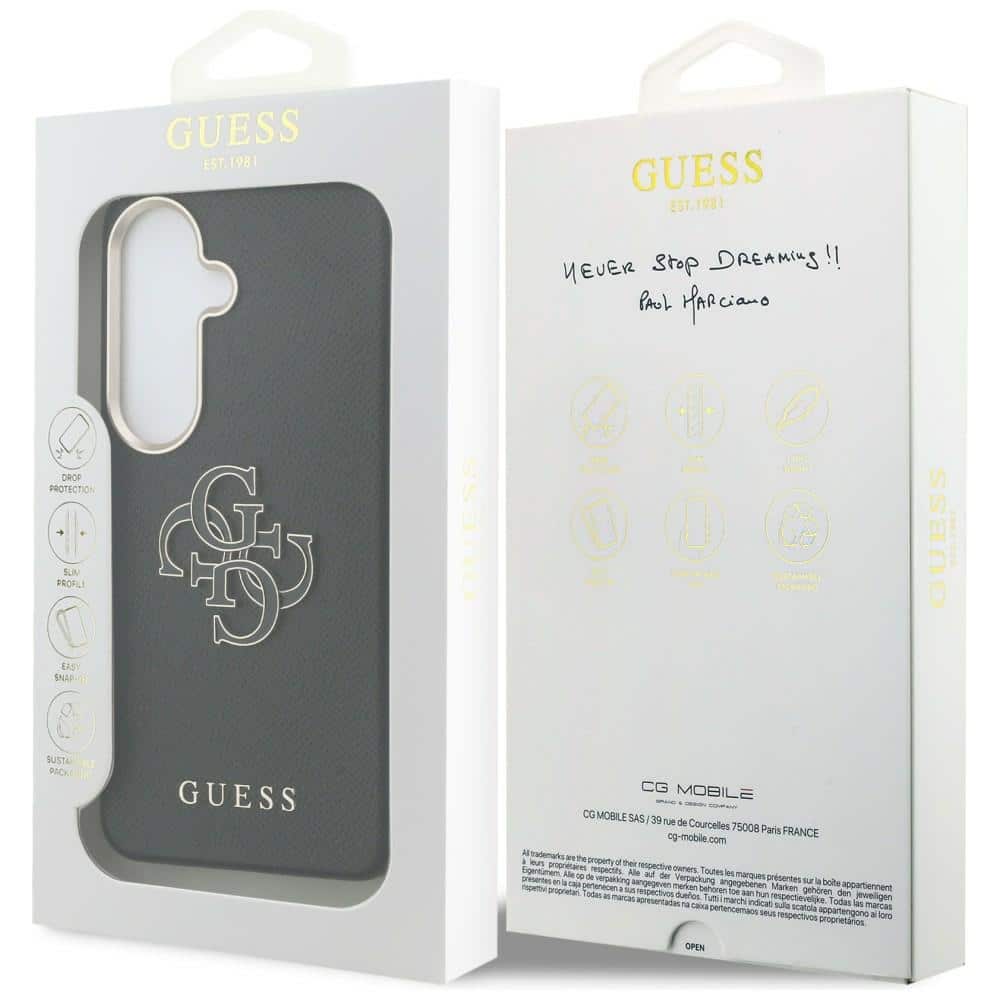 Θήκη Guess Grained Big 4G Metal Logo για Samsung Galaxy S26 Plus μαύρη - Image 8