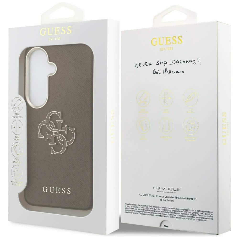 Guess Grained Big 4G Metal Logo - θήκη για Samsung Galaxy S26 - Καφέ - Image 8