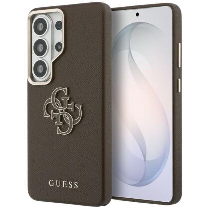 Guess Grained Big 4G Metal Logo - θήκη για Samsung Galaxy S26 Ultra - Καφέ